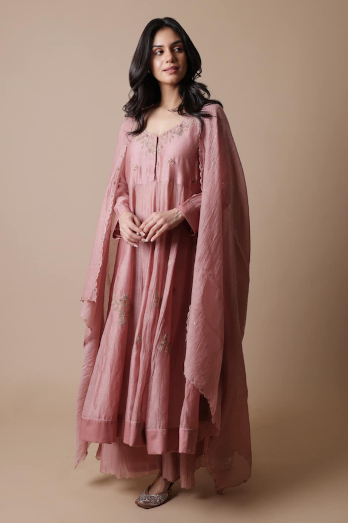 Rhua India Afra Floral Embroidered Anarkali Set