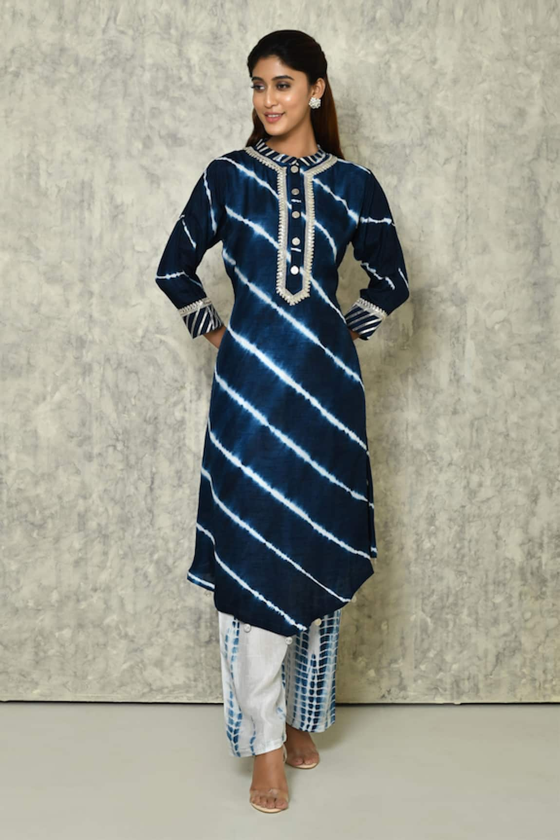 Adara Khan Shibori Pattern Kurta Set