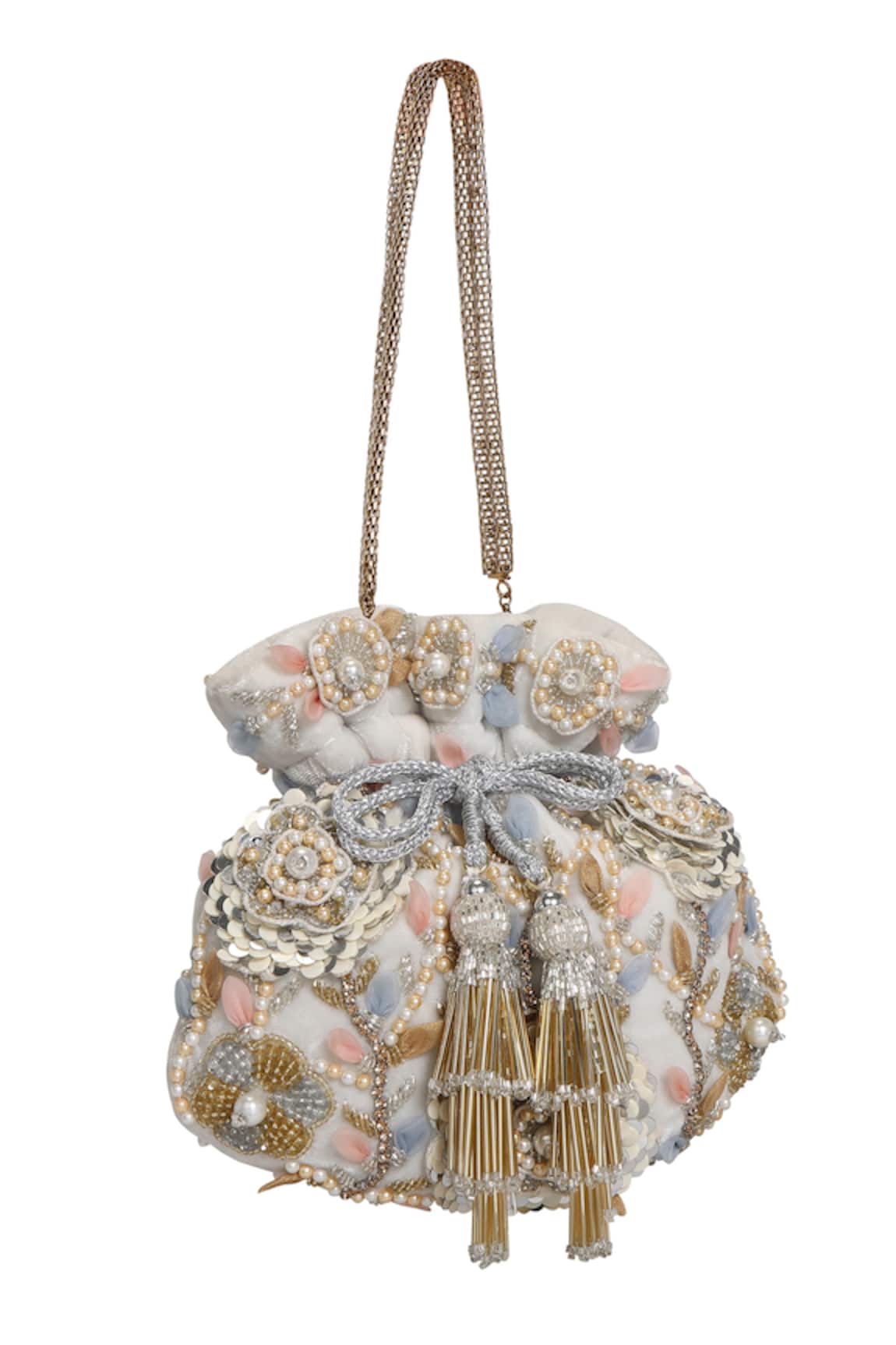 Fuchsia Zinnia Bloom Potli Bag 
