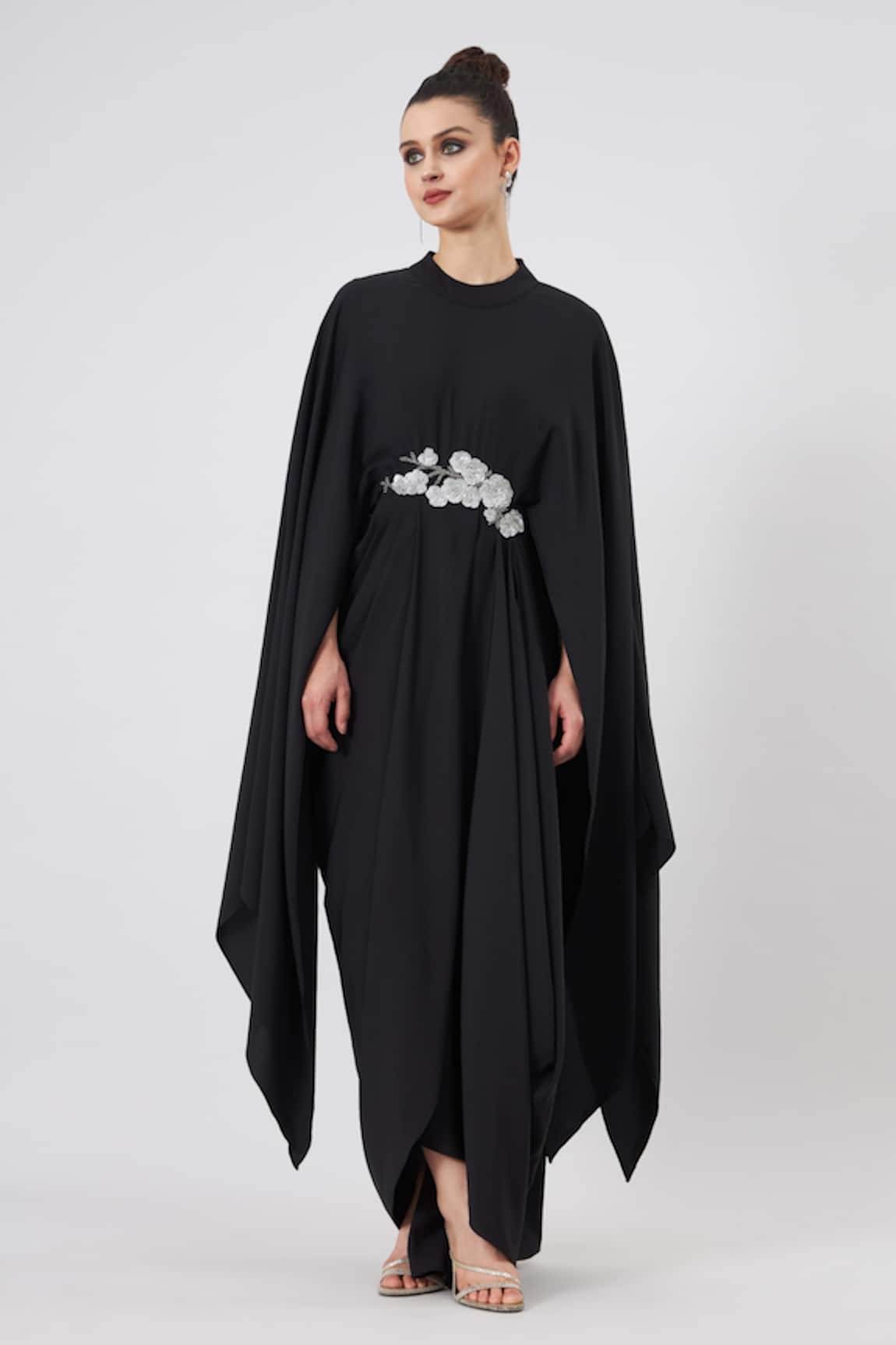 Aakaar Noir Floral Embellished Gown