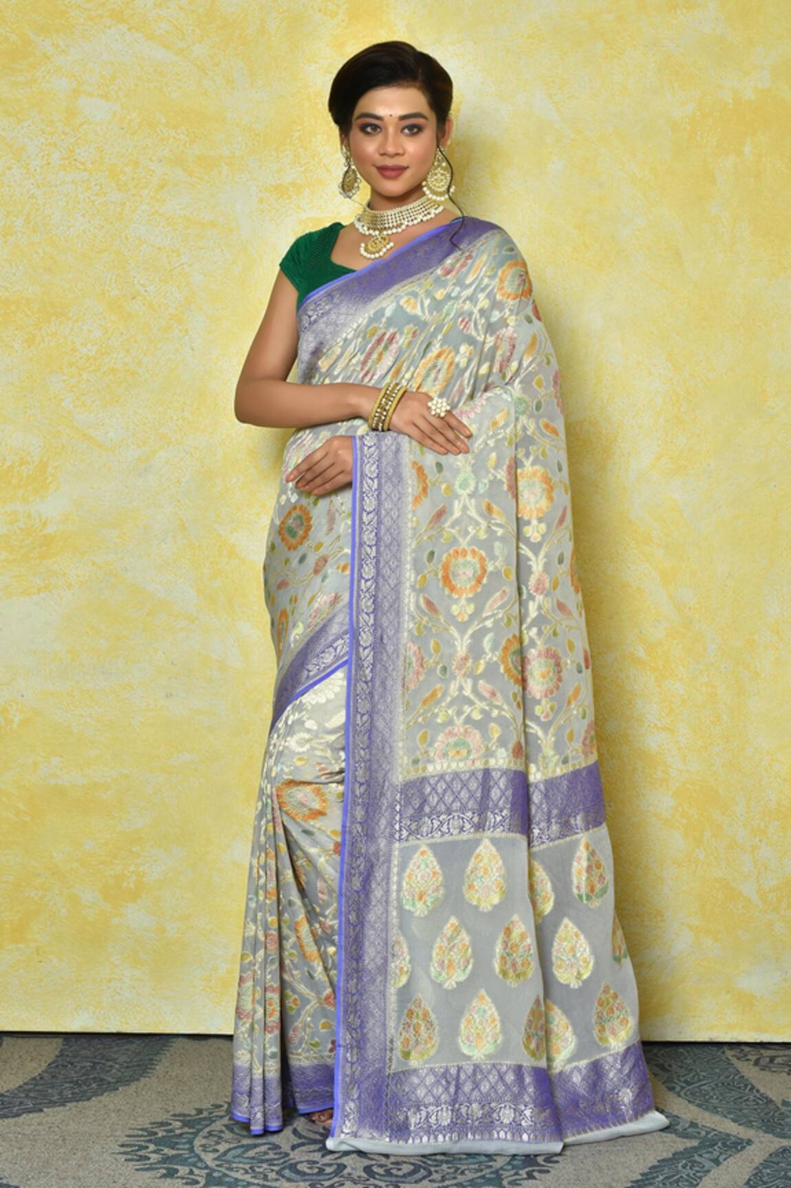 Samyukta Singhania Banarasi Woven Meenakari Work Saree