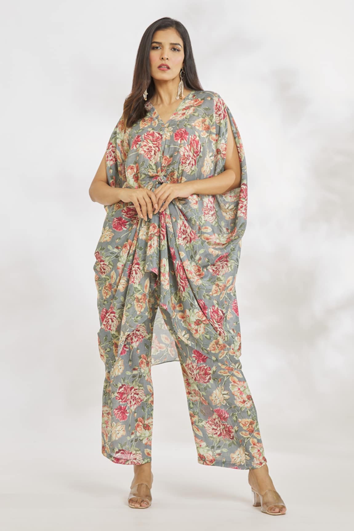 Paksh Floral Print Knotted Top & Pant Set