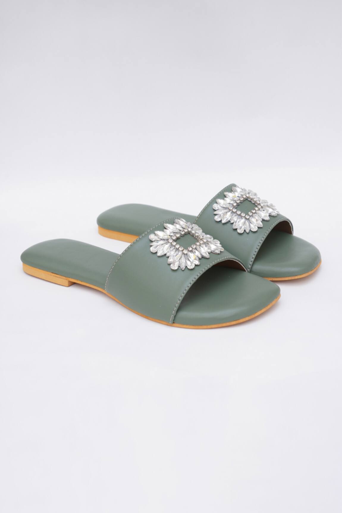 Sole House Open Toe Stone Embellished Flats