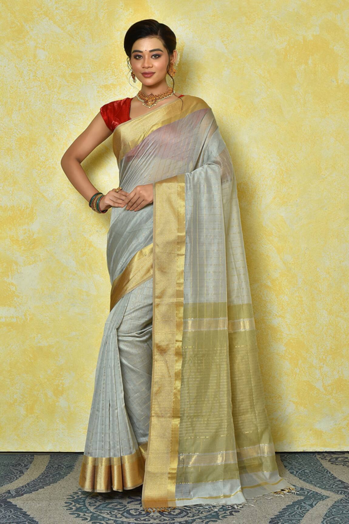 Samyukta Singhania Chanderi Geometric Woven Saree