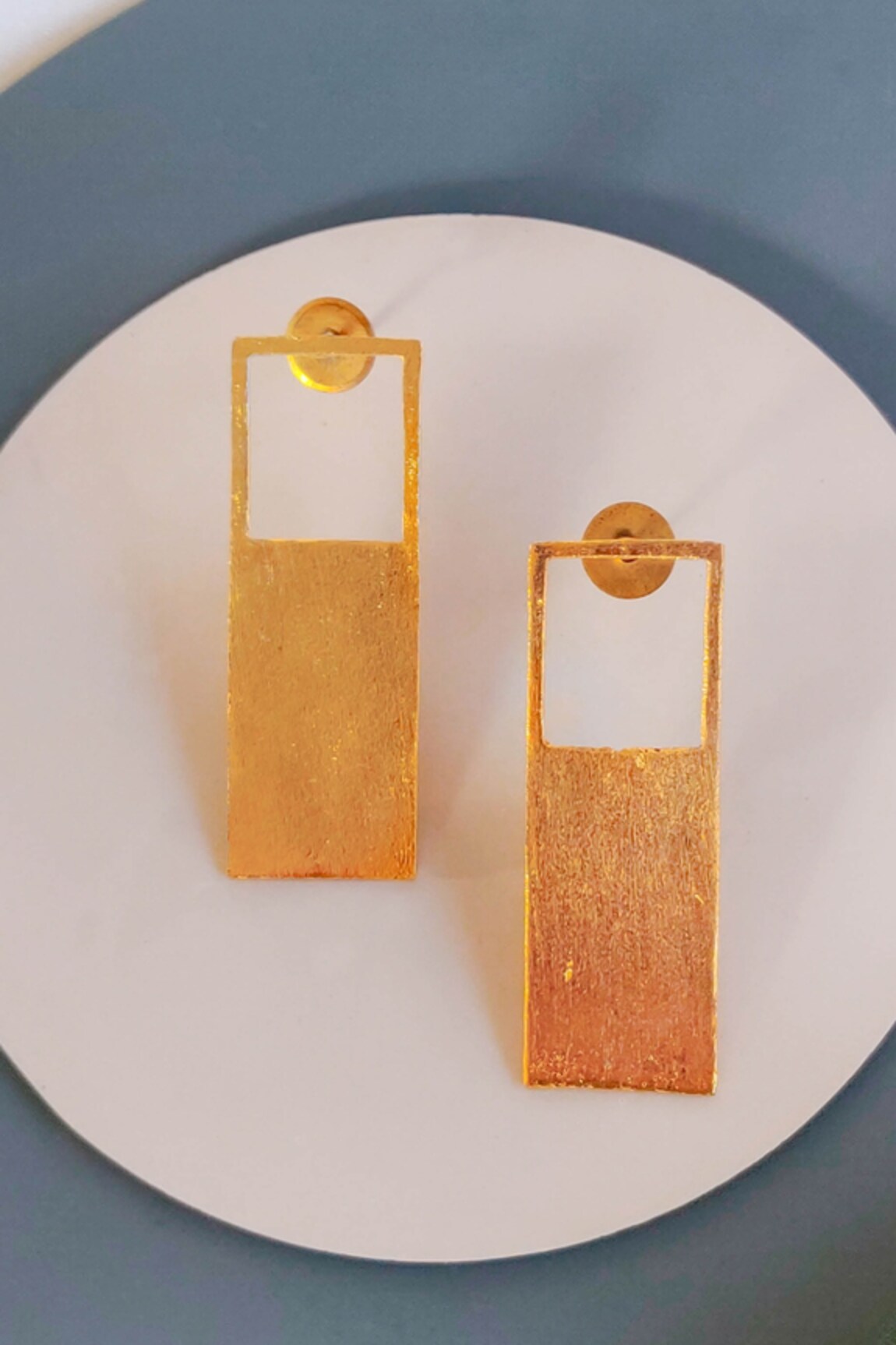 Aaree Accessories Handcrafted Rectangle Block Earrings