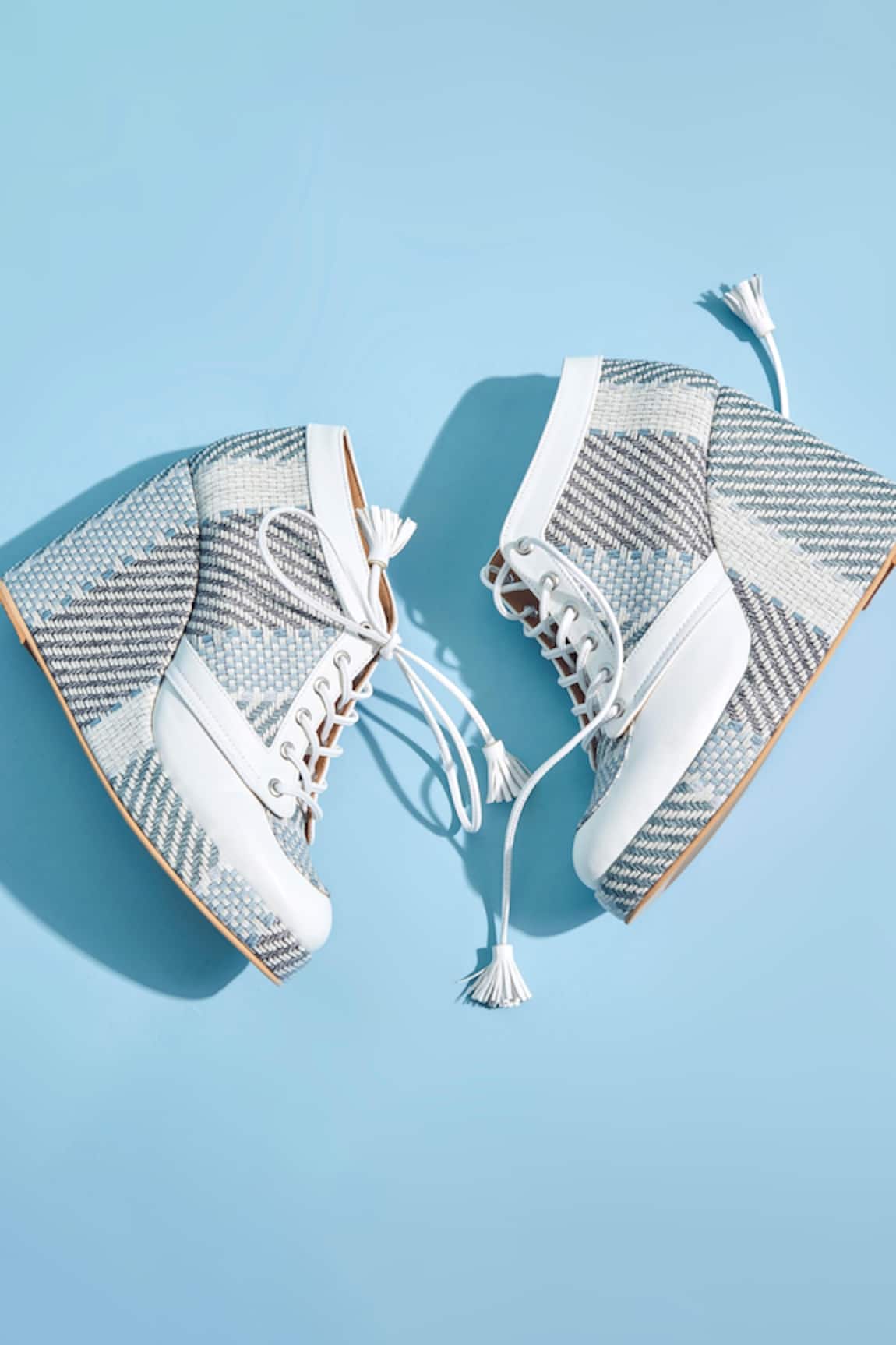 Tiesta Cool Mint Lace Tie-Up Sneaker Wedges