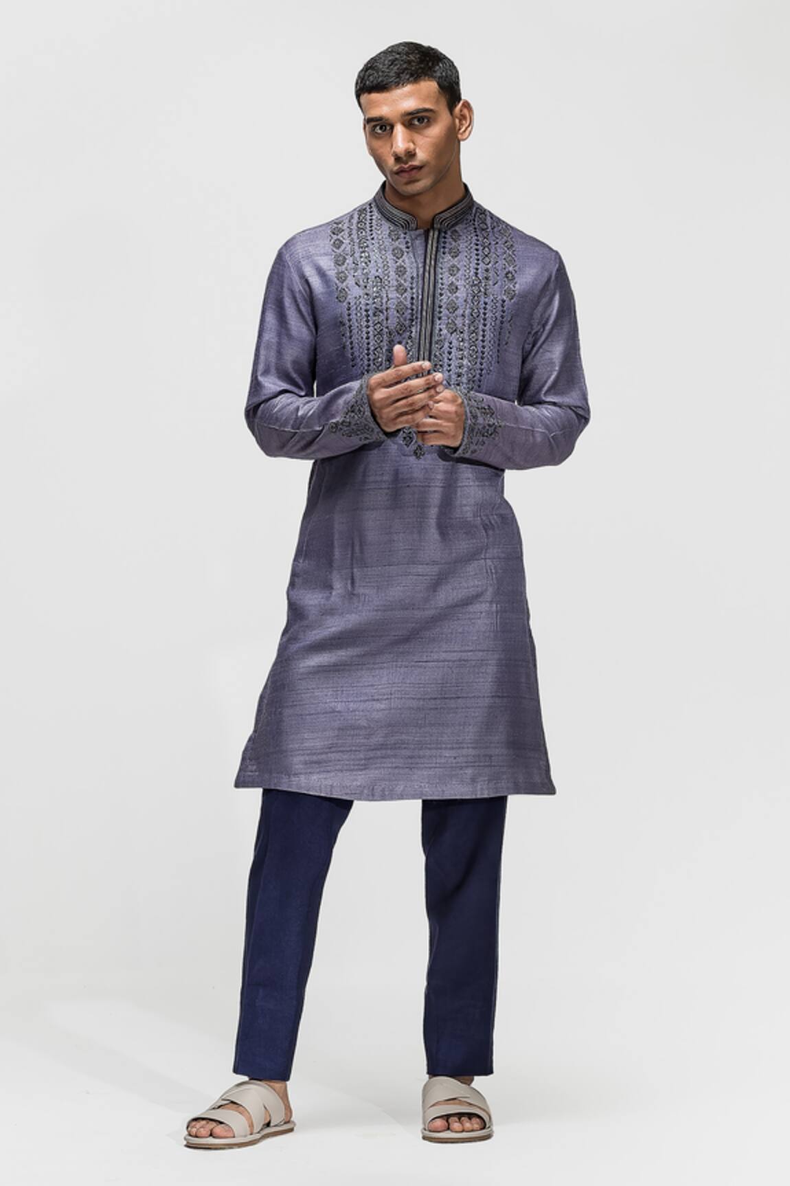 Asuka Tribal Embroidered Chanderi Silk Kurta Set