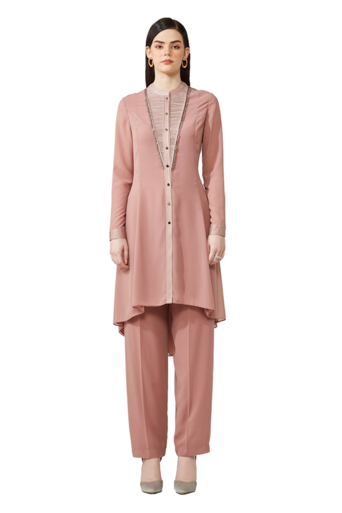 Rohit Gandhi + Rahul Khanna Straight Yoke Embellished Kurta & Pant Set