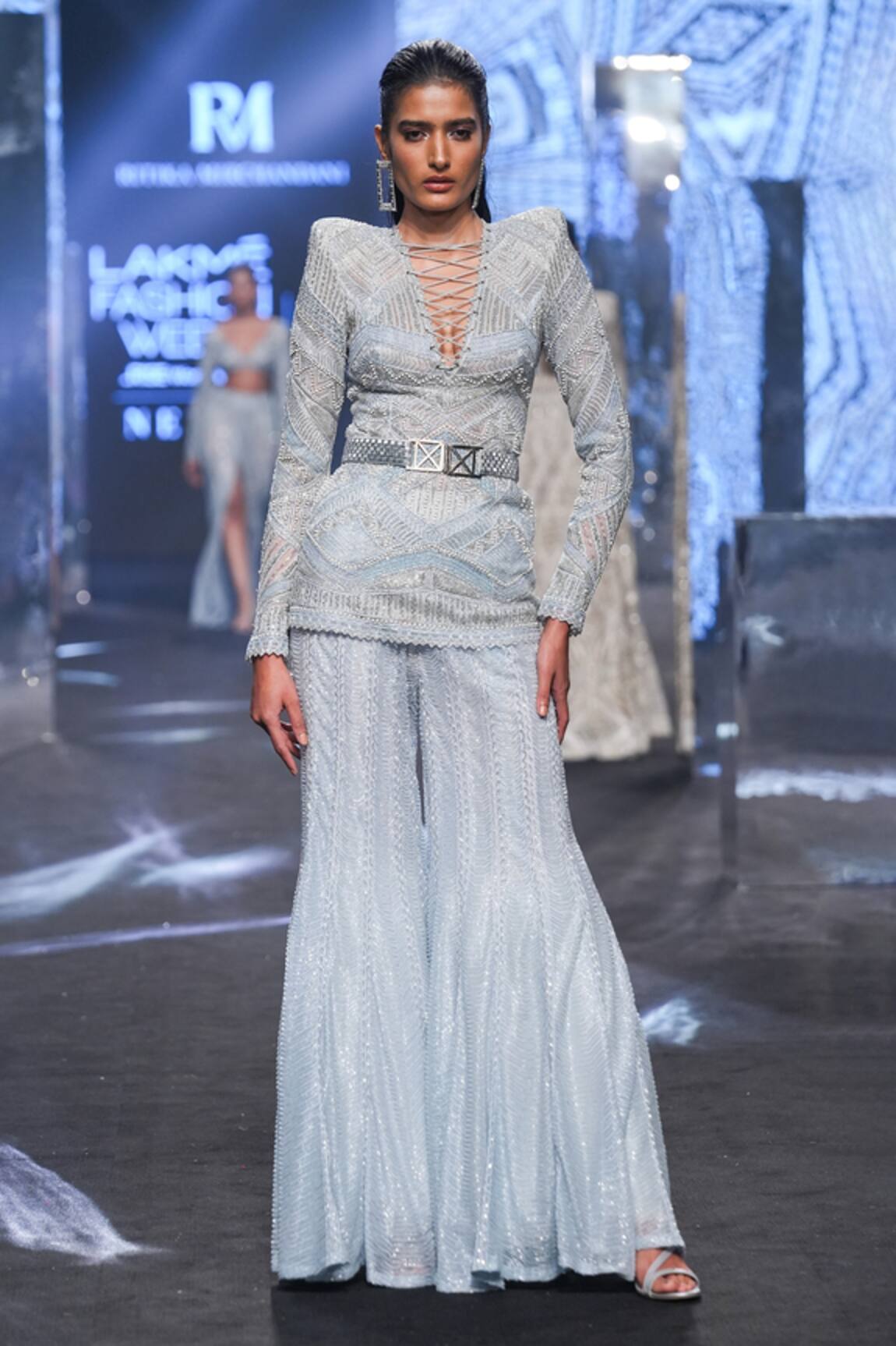 Ritika Mirchandani Mel Bead Embroidered Kurta & Sharara Set