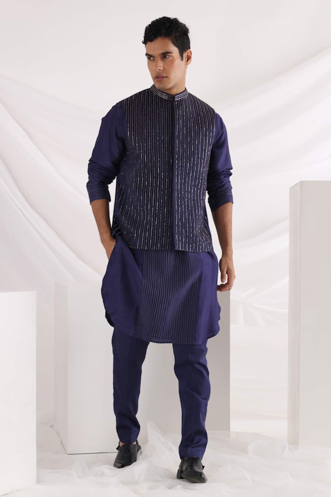 Smriti By Anju Agarwal Cord Work Embroidered Bundi 