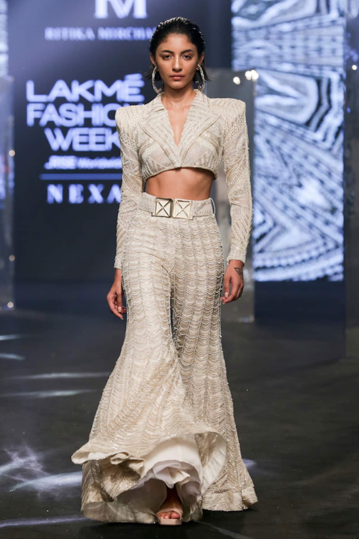 Ritika Mirchandani Tyla Embroidered Cropped Blazer & Sharara Set