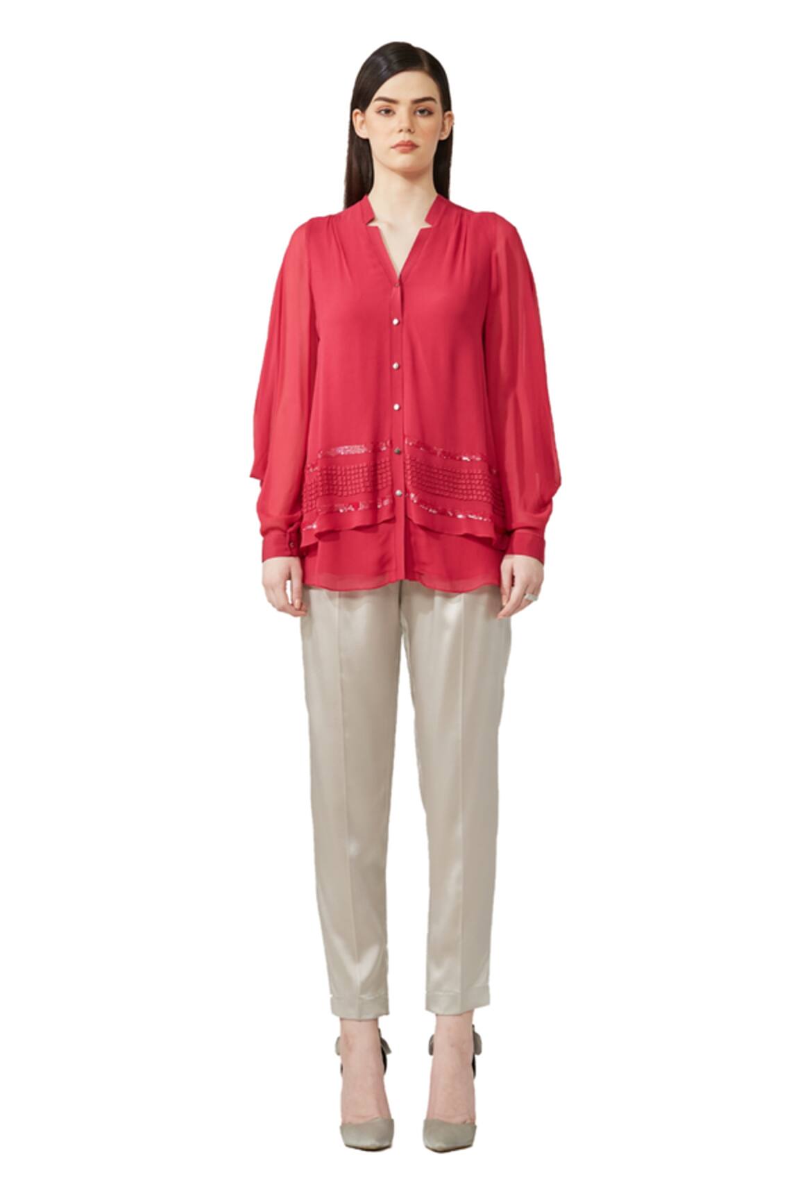 Rohit Gandhi + Rahul Khanna Embellished Swing Top