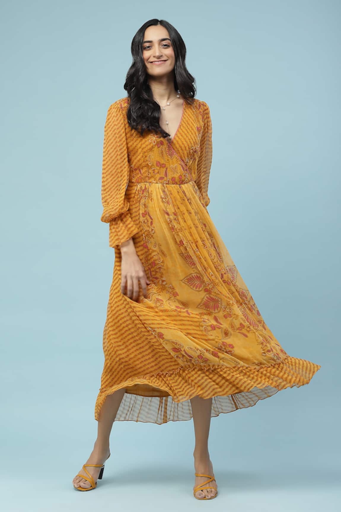 Aarke Ritu Kumar Floret Print Midi Dress