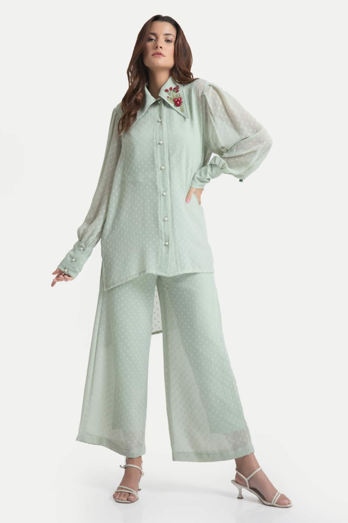 House of THL Rosa Embellished Shirt & Trouser Set