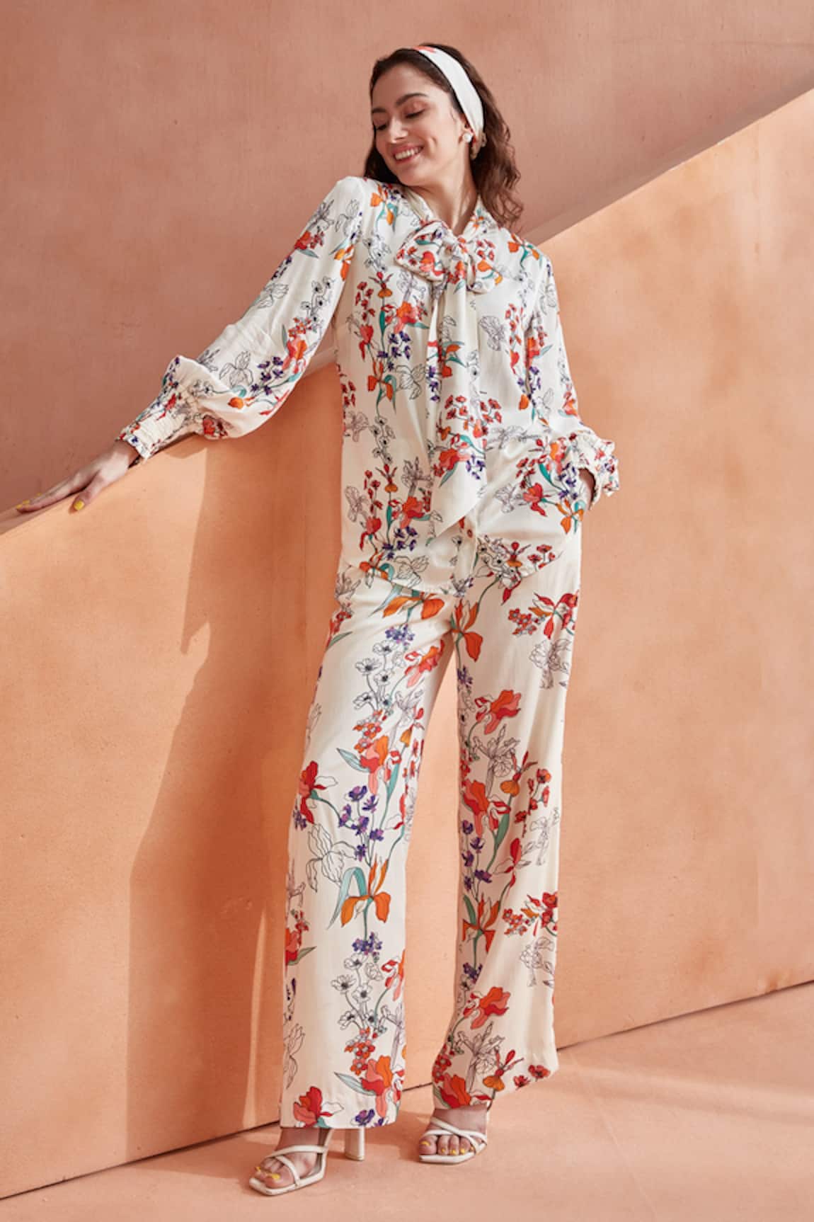 Label Deepika Nagpal Orchid Pattern Shirt & Pant Set