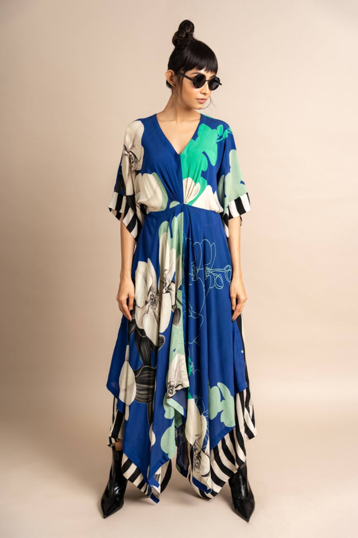 Nupur Kanoi Floret Print Kaftan & Draped Pant Set 
