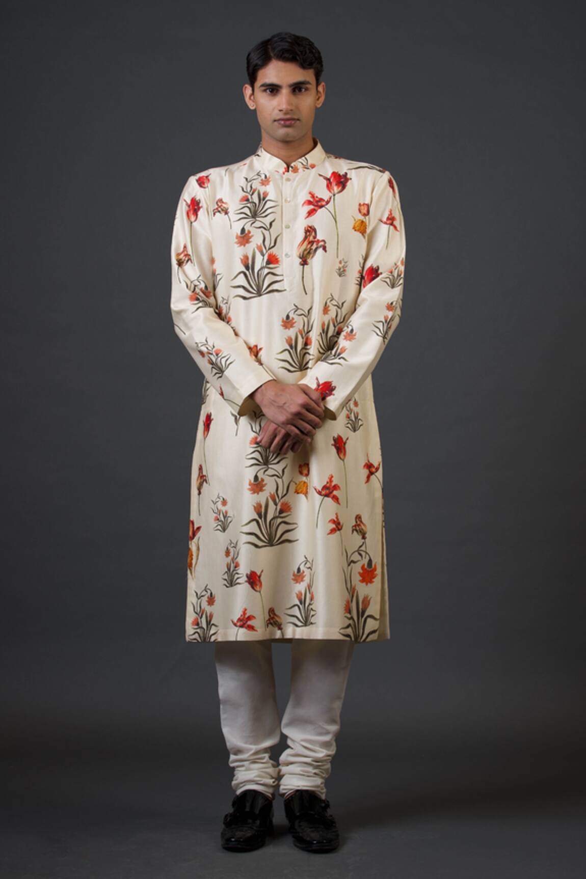 Balance by Rohit Bal Chanderi Silk Botanic Print Kurta Set 