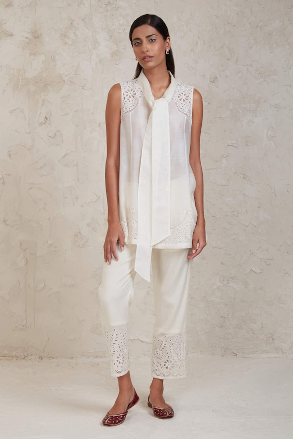 Sue Mue Ifza Handwoven Pure Chanderi Pant Set