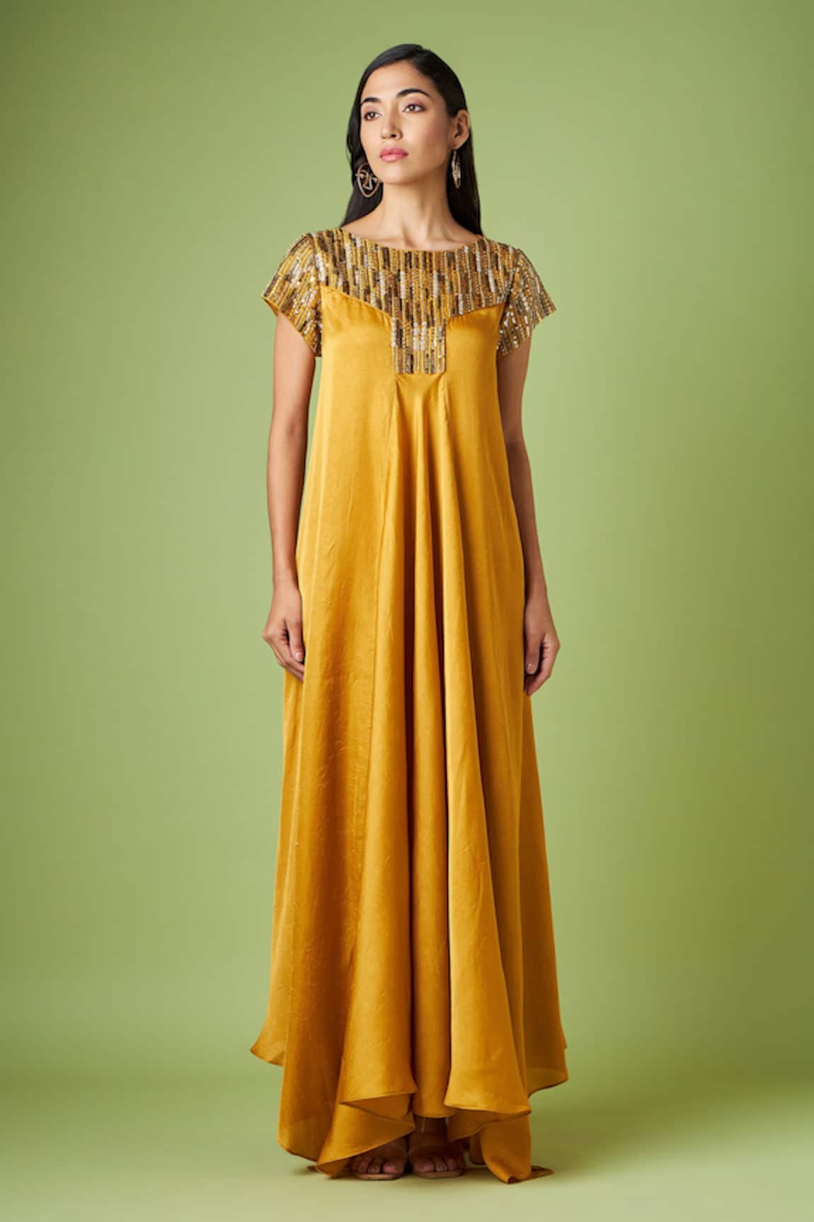 Aakaar Yoke Embellished Maxi Dress 