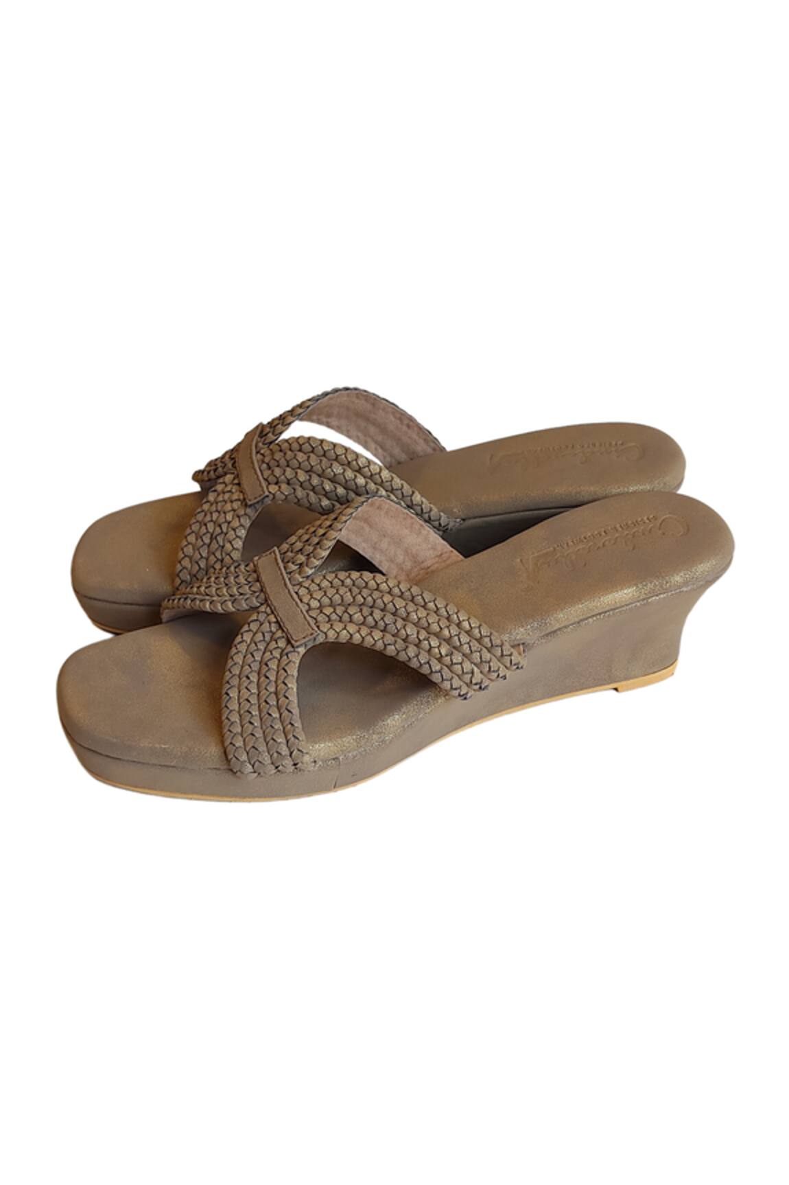 Cinderella by Heena Yusuf Braided Strap Wedges