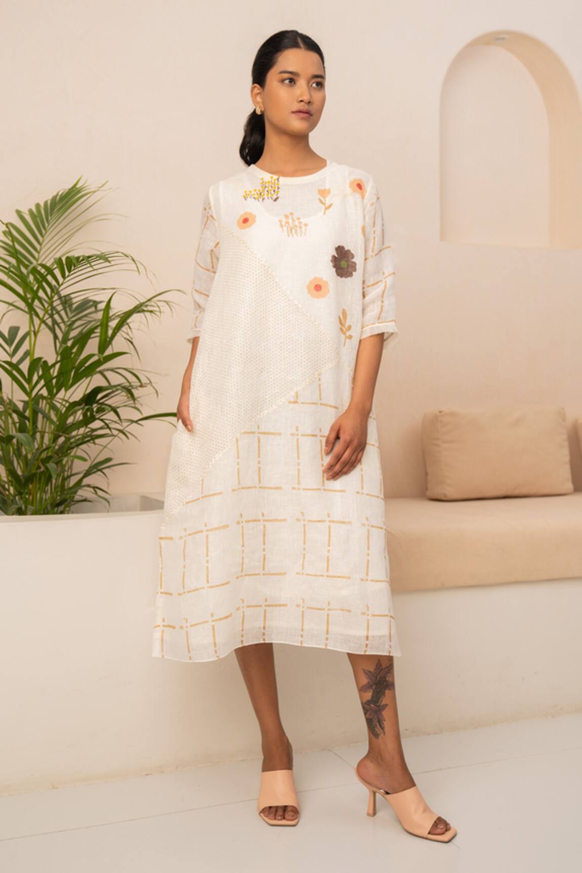Arcvsh By Pallavi Singh Flower & Geometric Print Dress