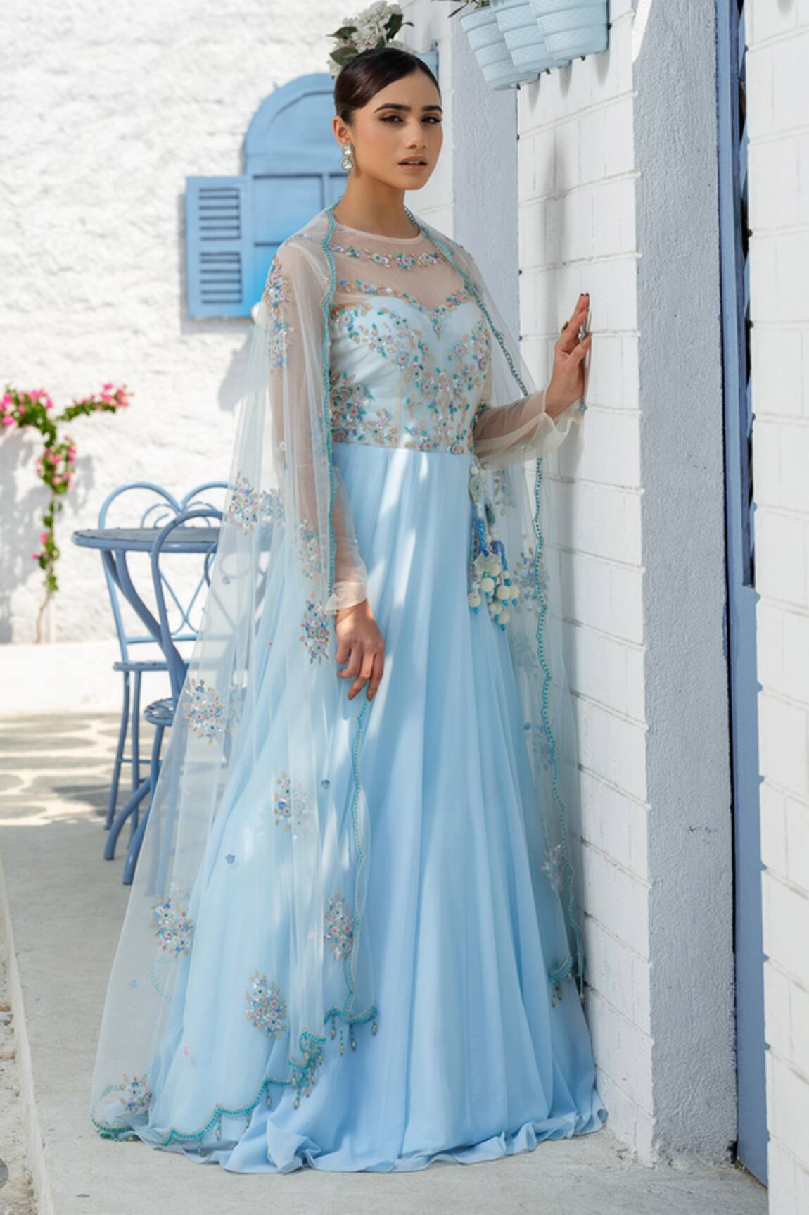 Tamaraa By Tahani Floral Bodice Embroidered Anarkali With Dupatta 