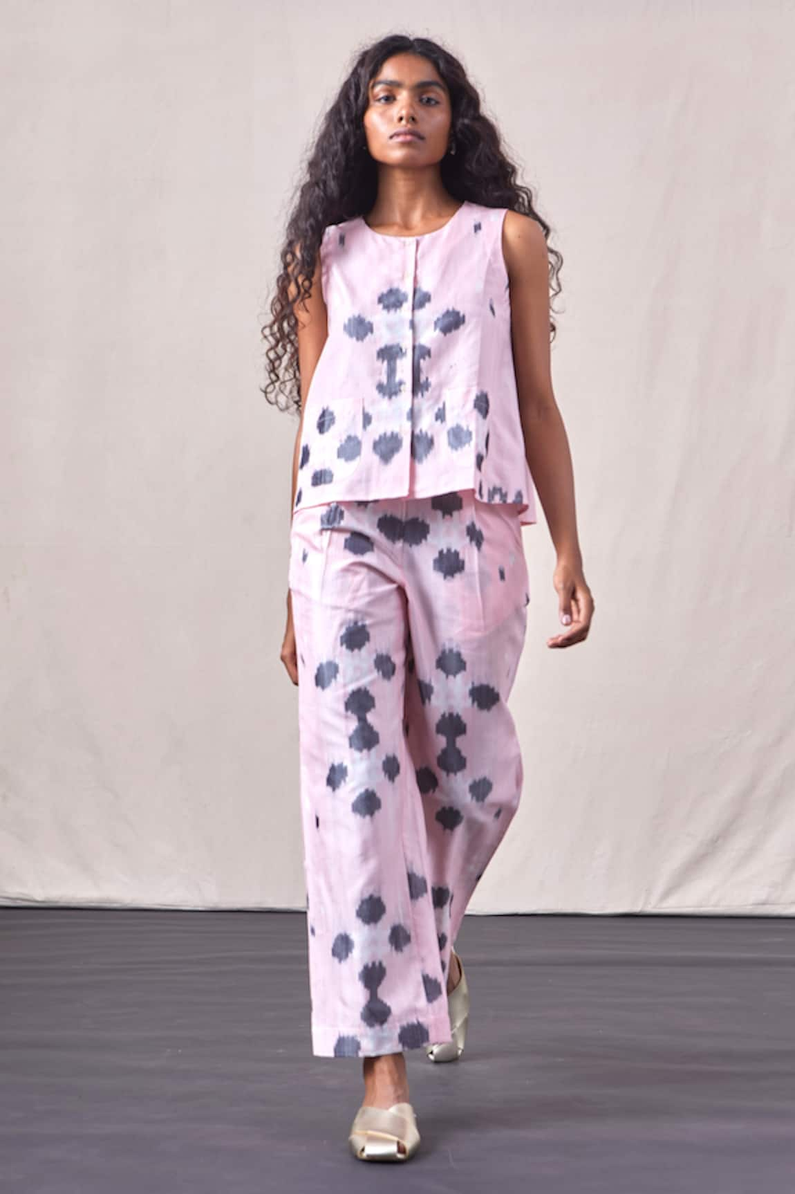 The Summer House Bonito Silk Cotton Ikat Top & Pant Set