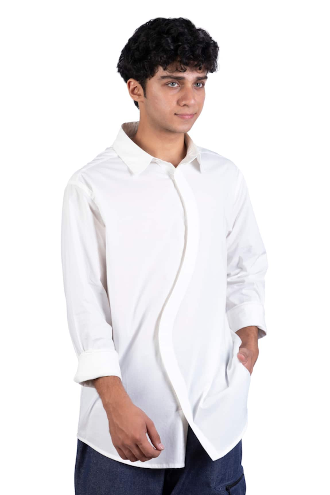 Theorem Meander Curved Placket Shirt