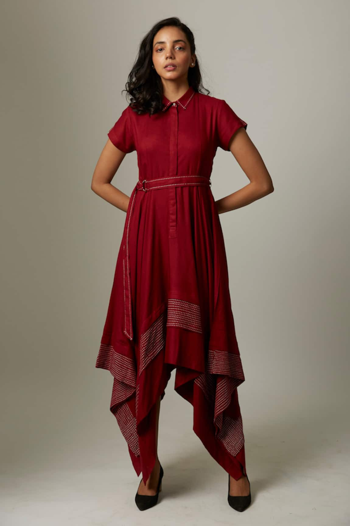 Escape By Aishwarya Up & Down Handkerchief Dress With Belt