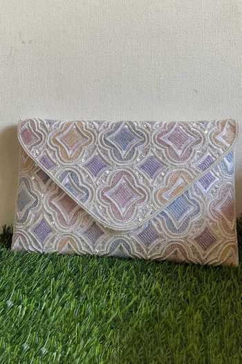 Kreivo By Vamanshi Damania Quatrefoil Beads Embellished Envelope Bag