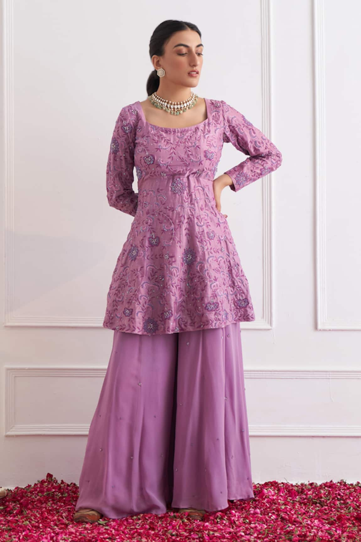 Shipraa Grover Inara Zardozi Embroidered Kurta Sharara Set