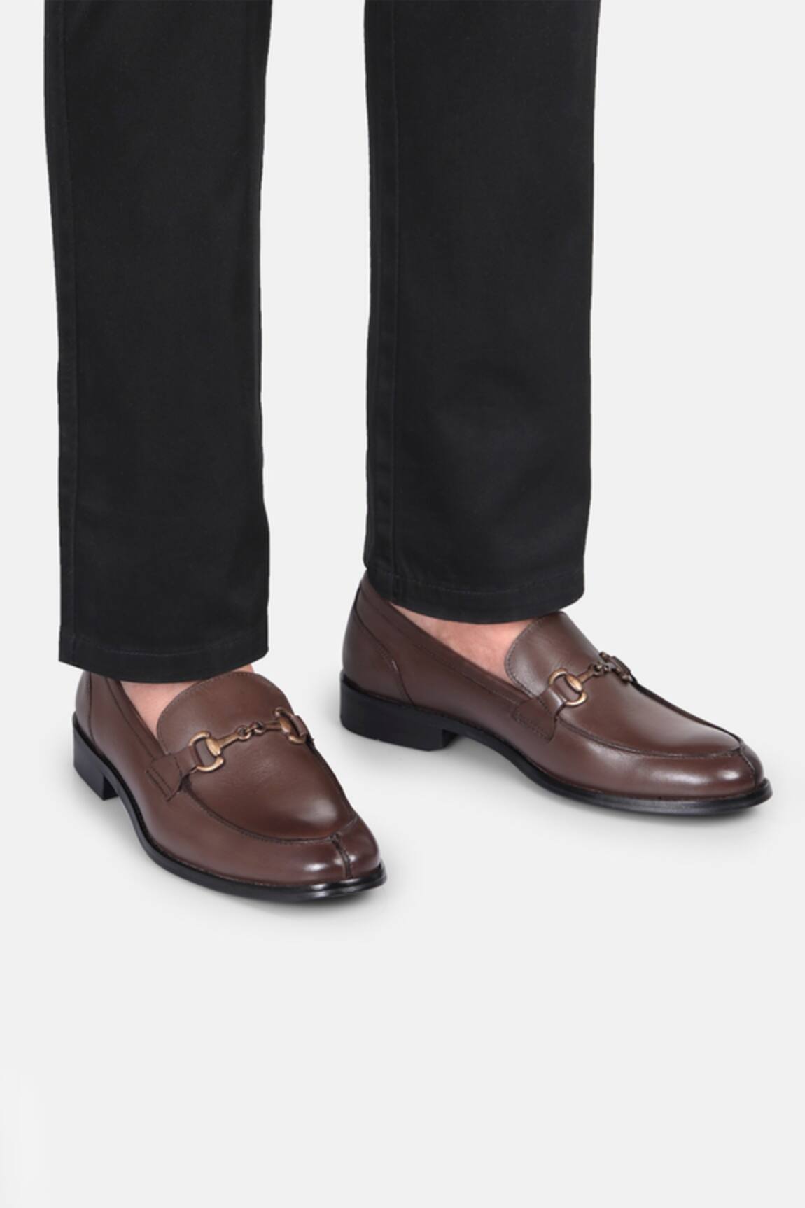 Hats Off Accessories Leather Round Toe Buckle Loafers