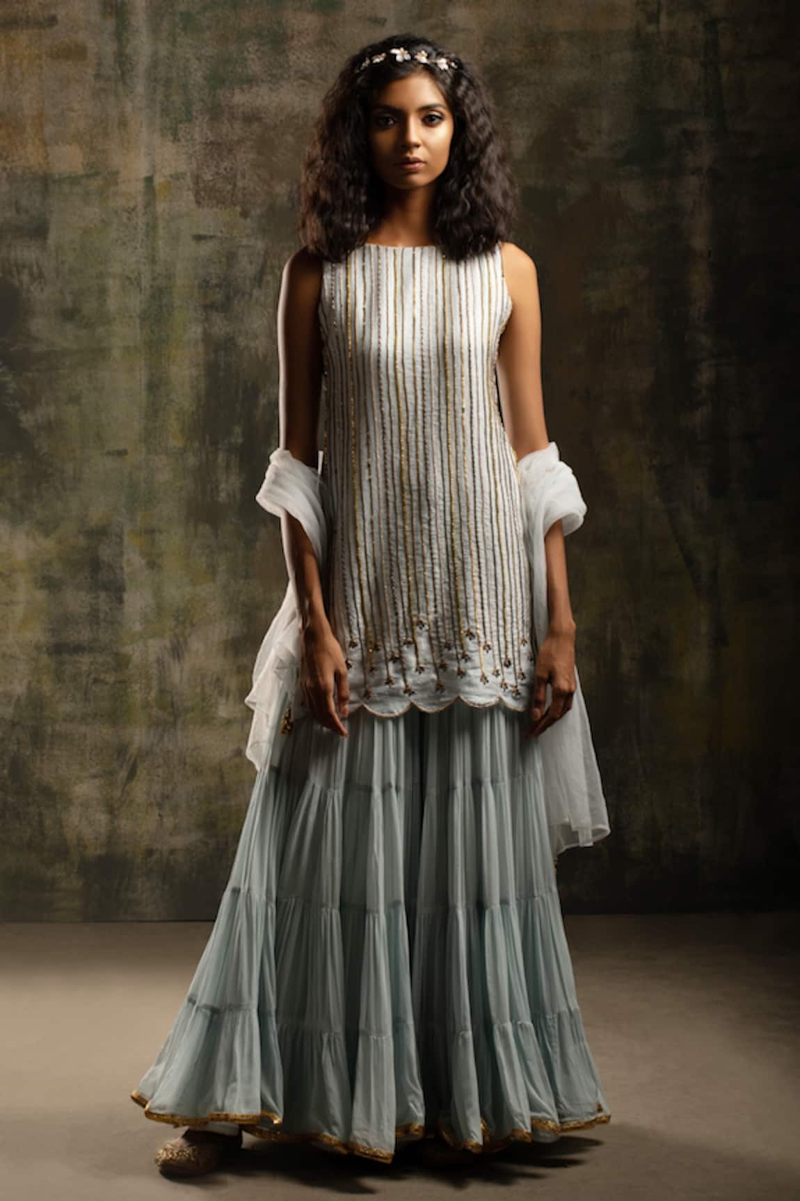 Mona And Vishu Embroidered Kurta Sharara Set 