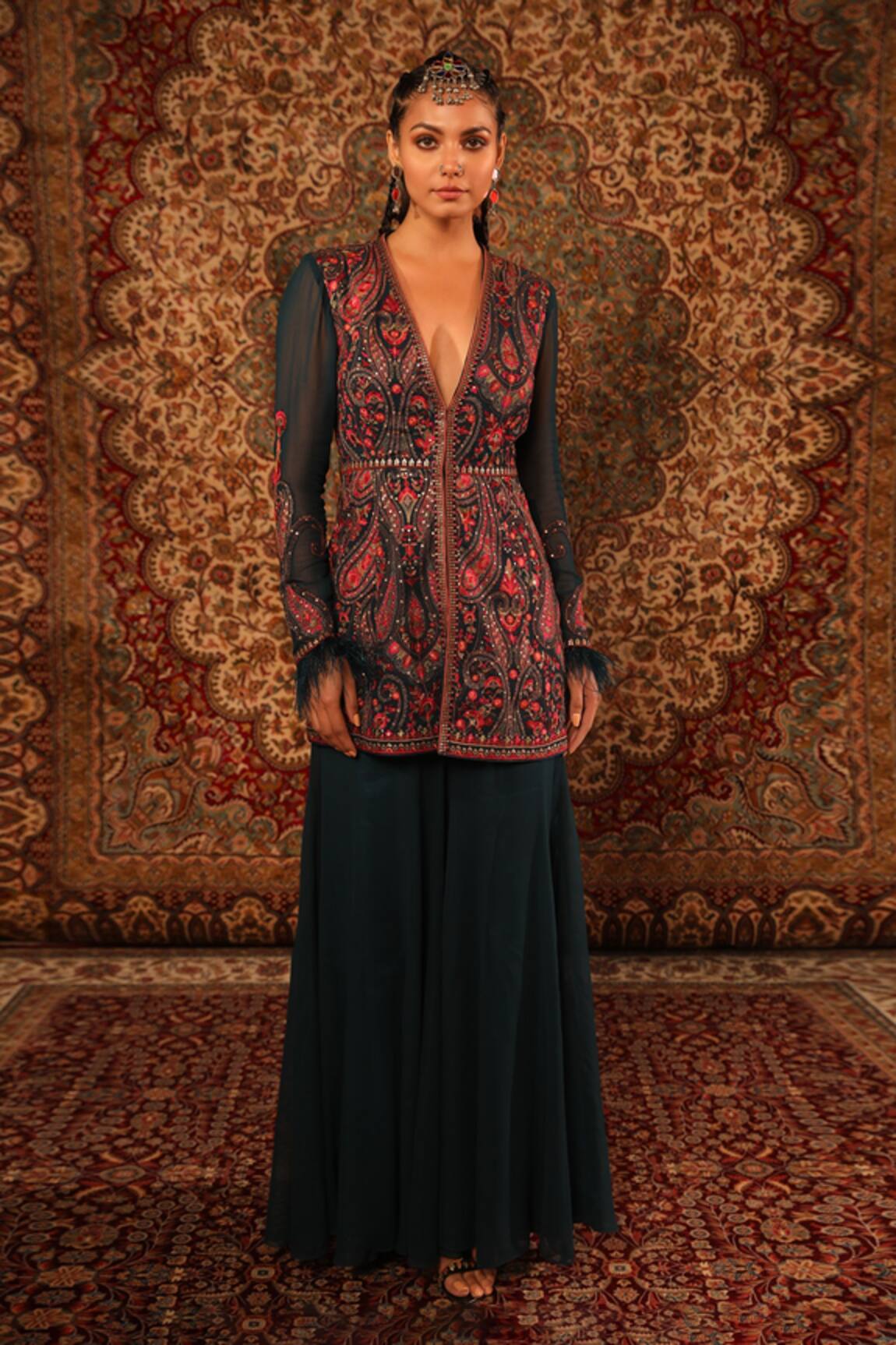 Aditi Gupta Kashida Embroidered Kurta & Sharara Set 