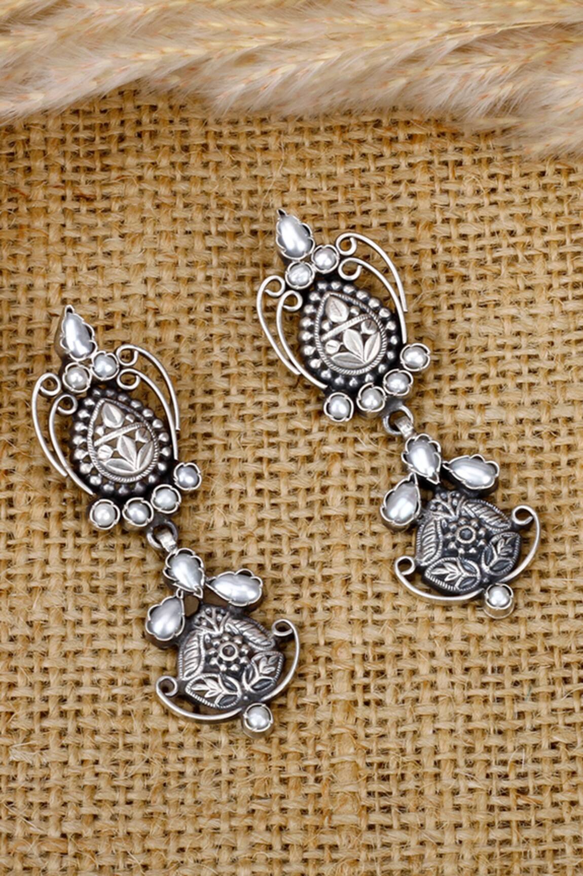 Sangeeta Boochra Ruhiya Pearl Embellished Earrings 
