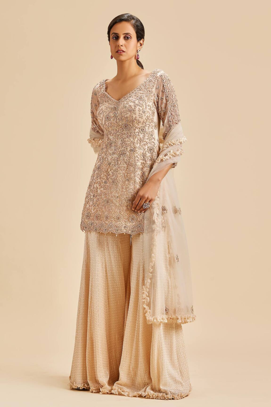 Nitika Gujral Floral Pattern Kurta Gharara Set