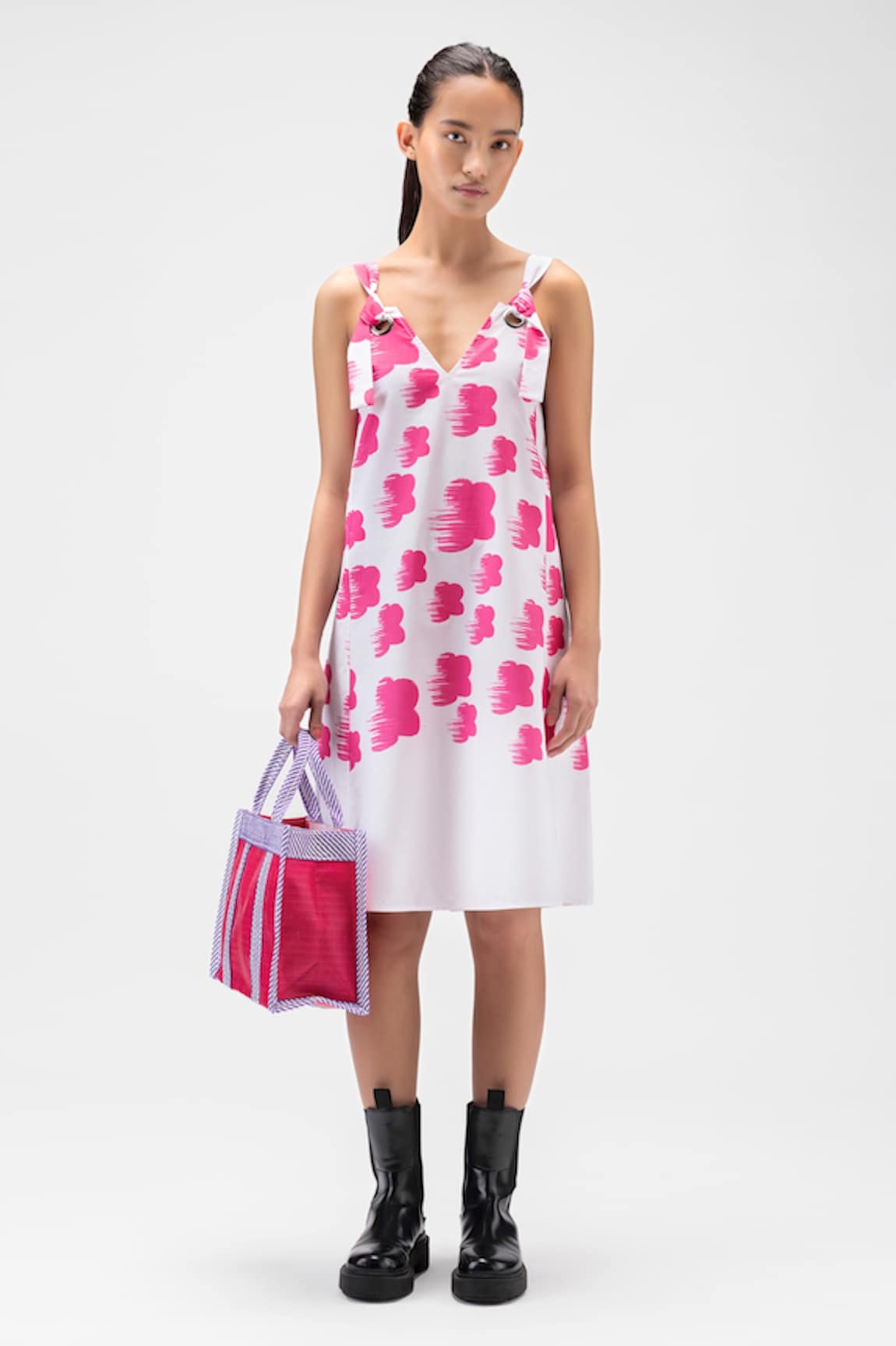 Genes Lecoanet Hemant Strappy Floral Print Dress