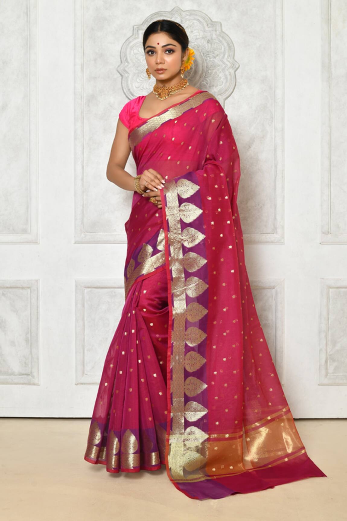 Khwaab by Sanjana Lakhani Banarasi Cotton Silk Chanderi Saree