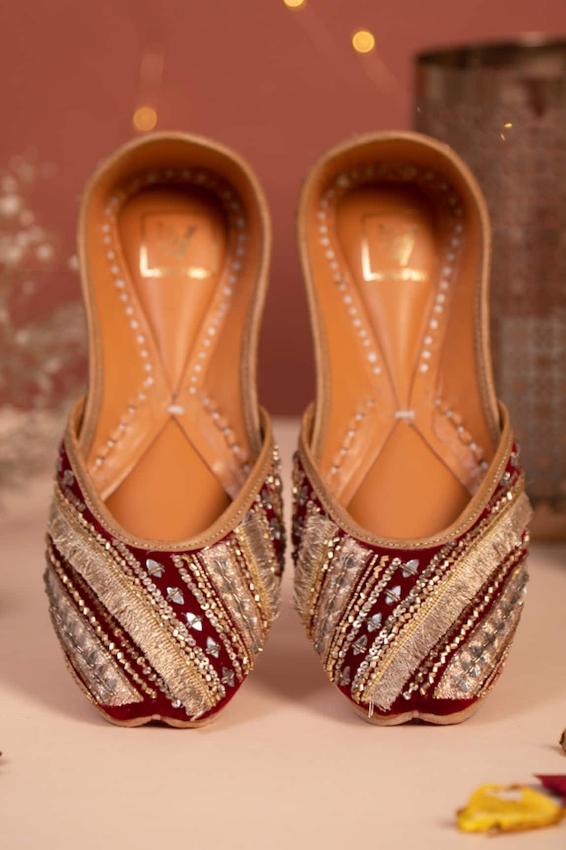 House Of Vian Sehar Bead Embrodiered Juttis