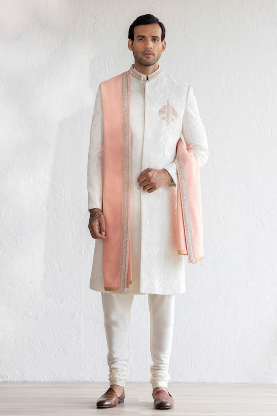 Qbik Aadam Thread Embroidered Sherwani Set