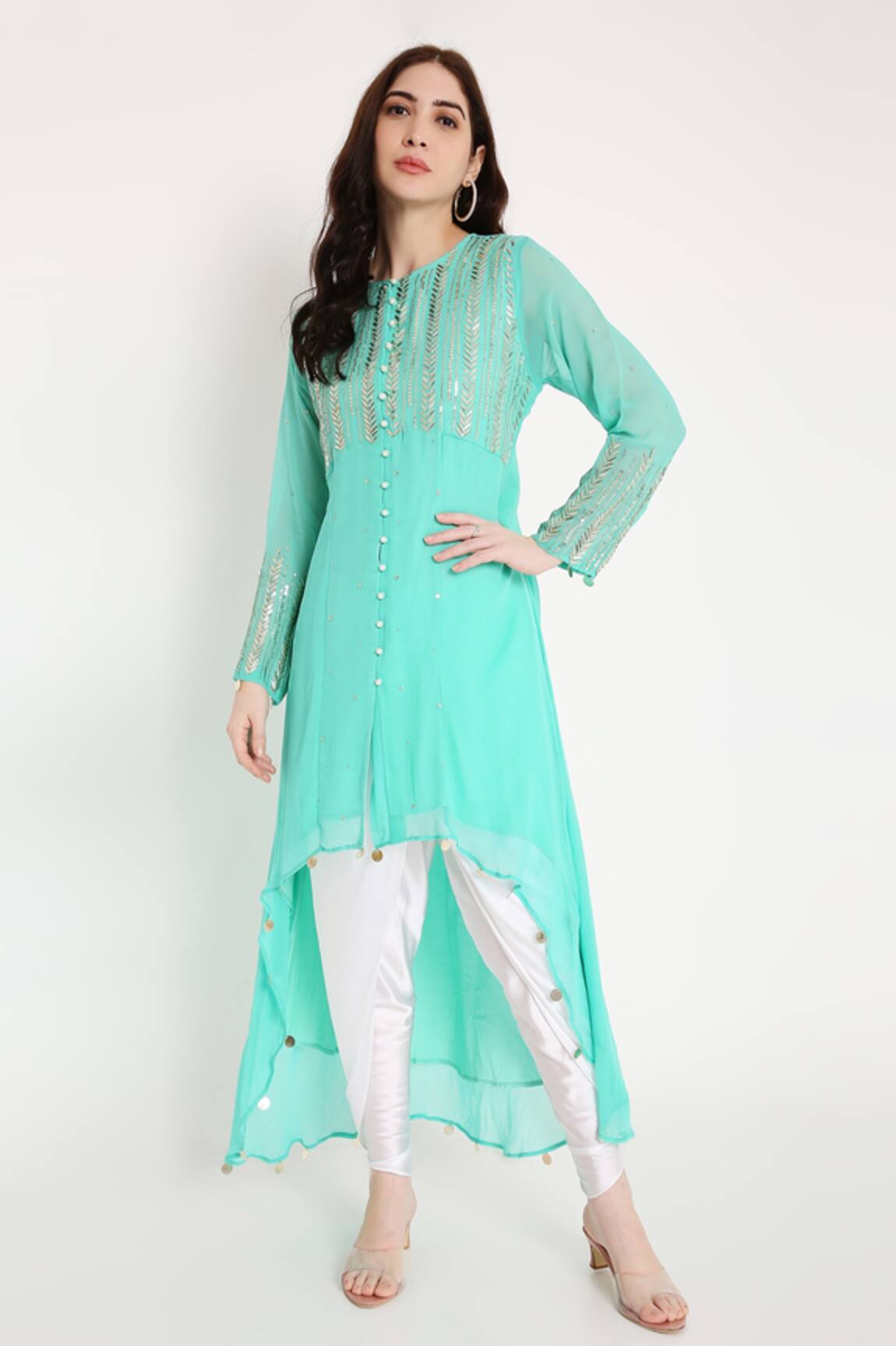 Bha Sha Shama Asymmetric Tunic & Dhoti Pant Set