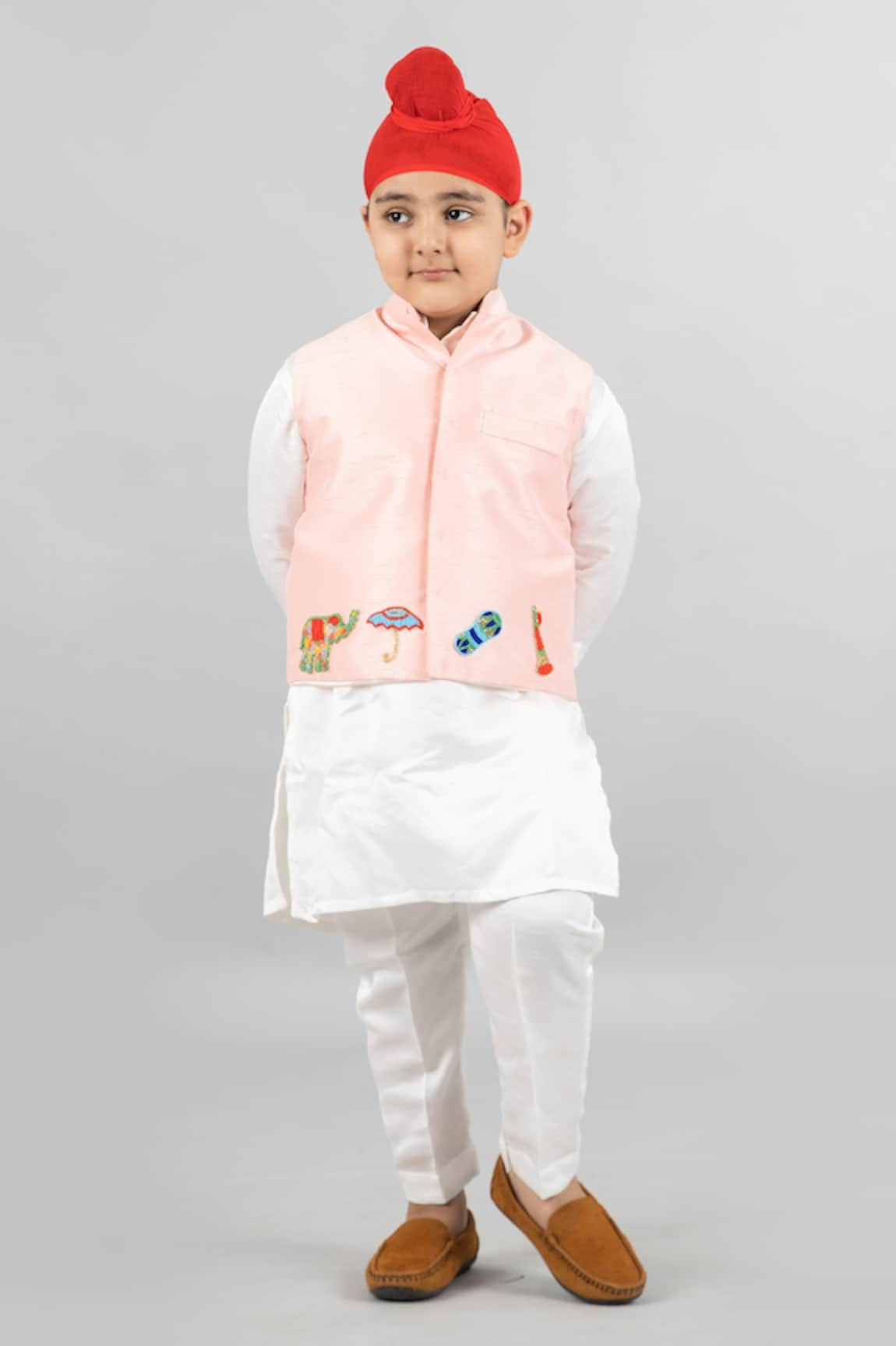 Darleen Kids Couture Embroidered Bundi Kurta Set