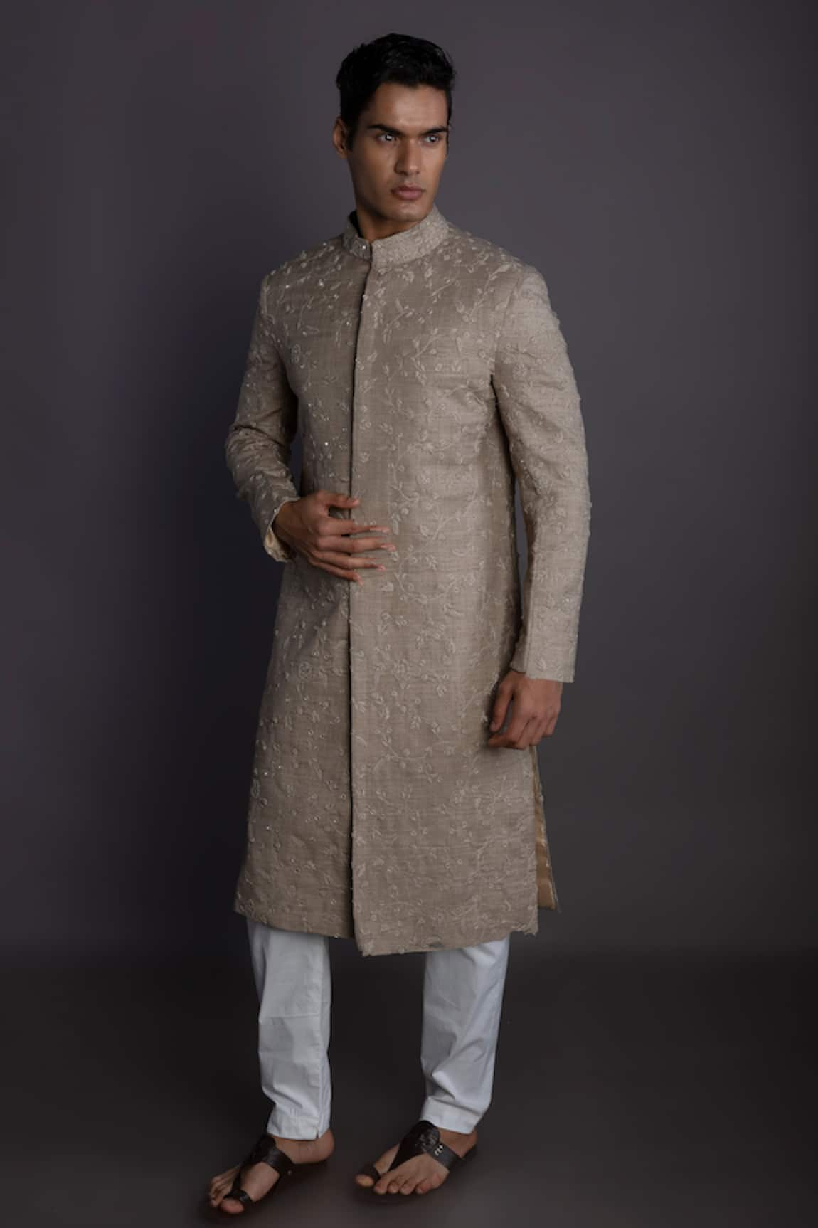 GRAM OF INK Mirror Work Sherwani Set