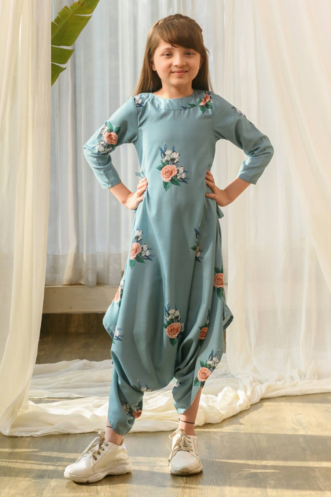 Pasha India Linen Dhoti Printed Jumpsuit 