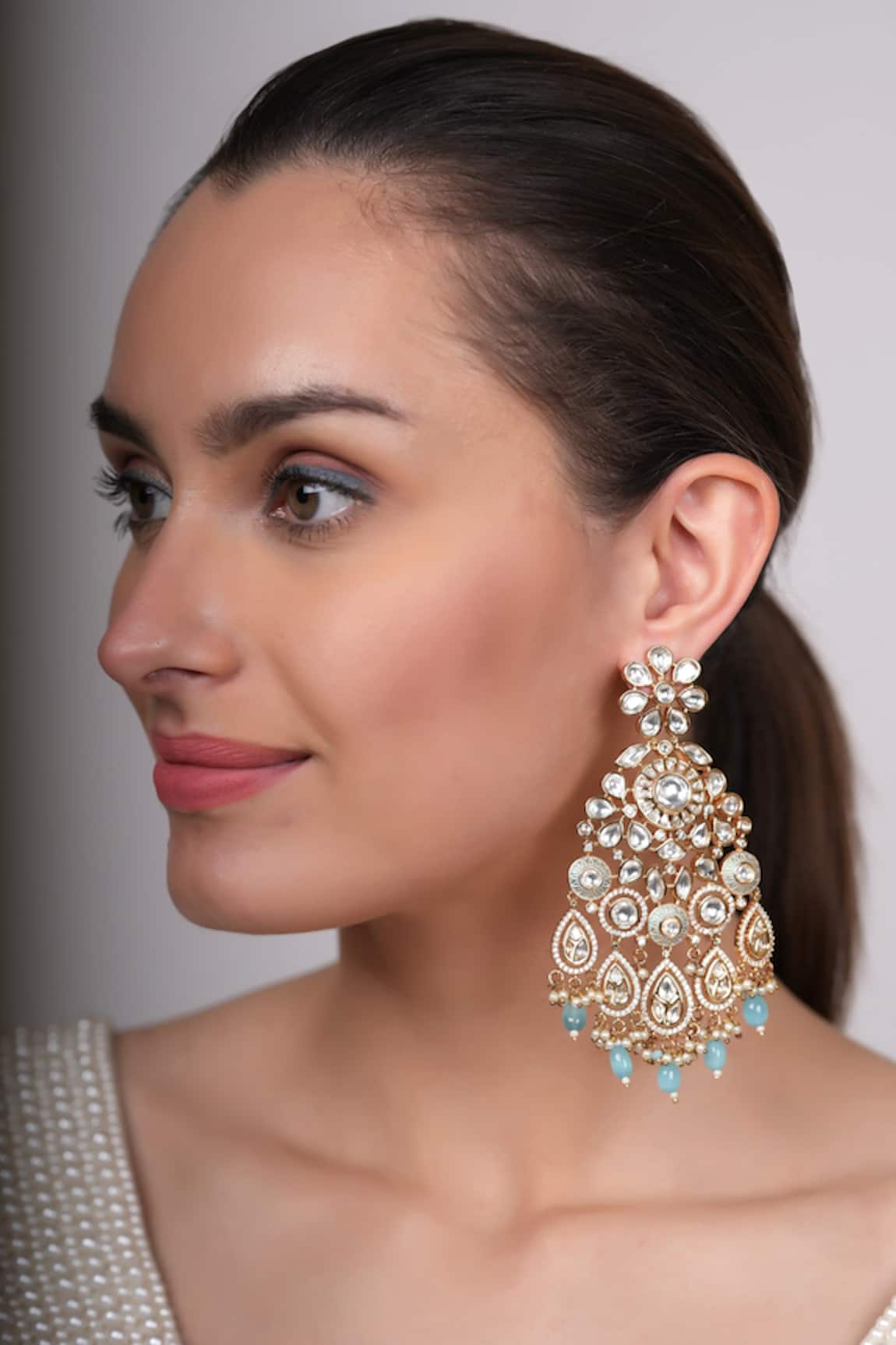 Ekathva Jaipur Parisa Polki Embellished Earrings