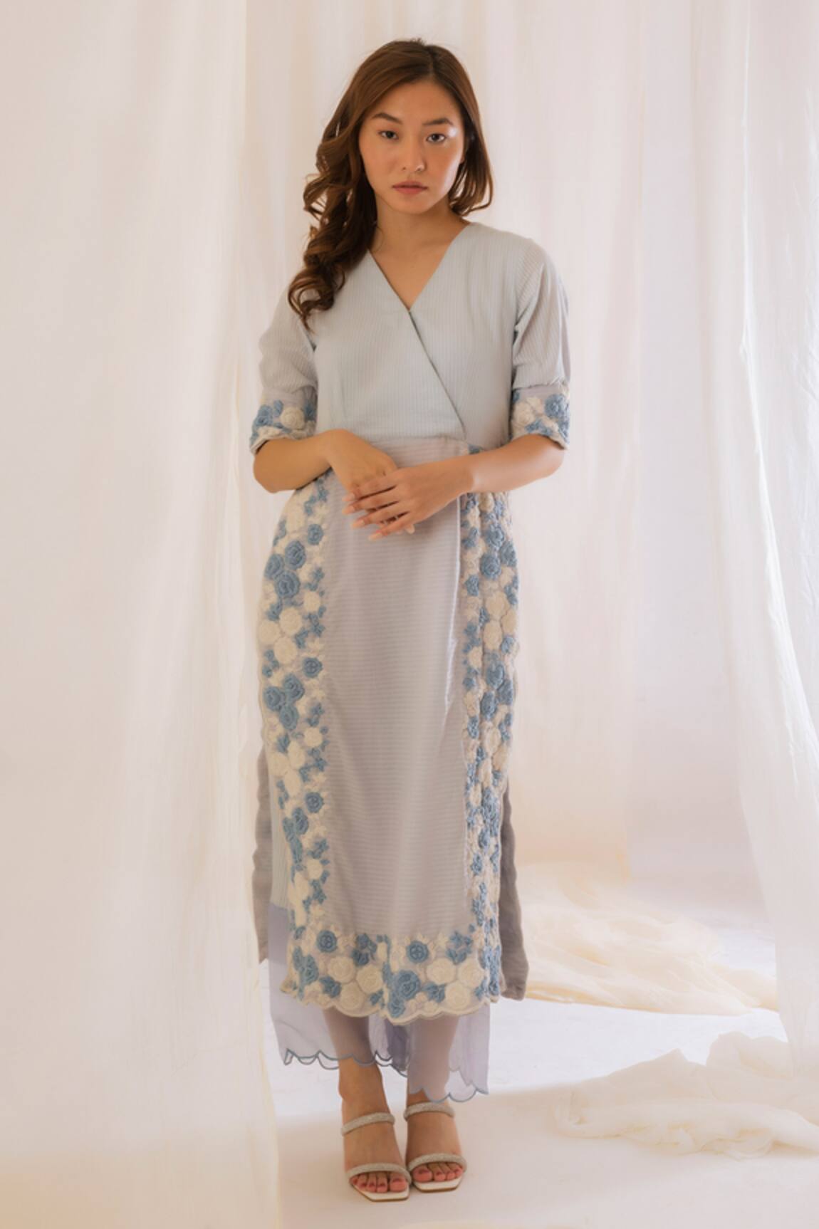 Vaani Beswal Stripe Pattern Kurta And Pant Set