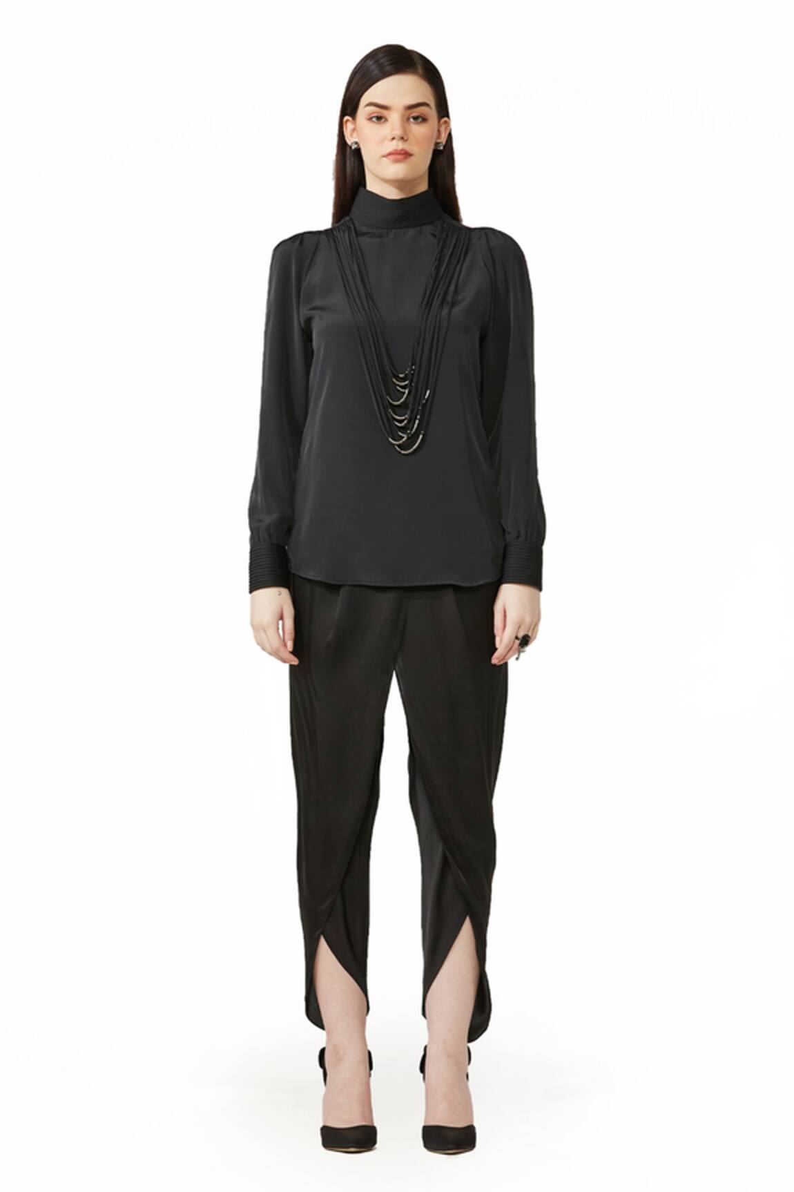 Rohit Gandhi + Rahul Khanna Georgette Embellished Top