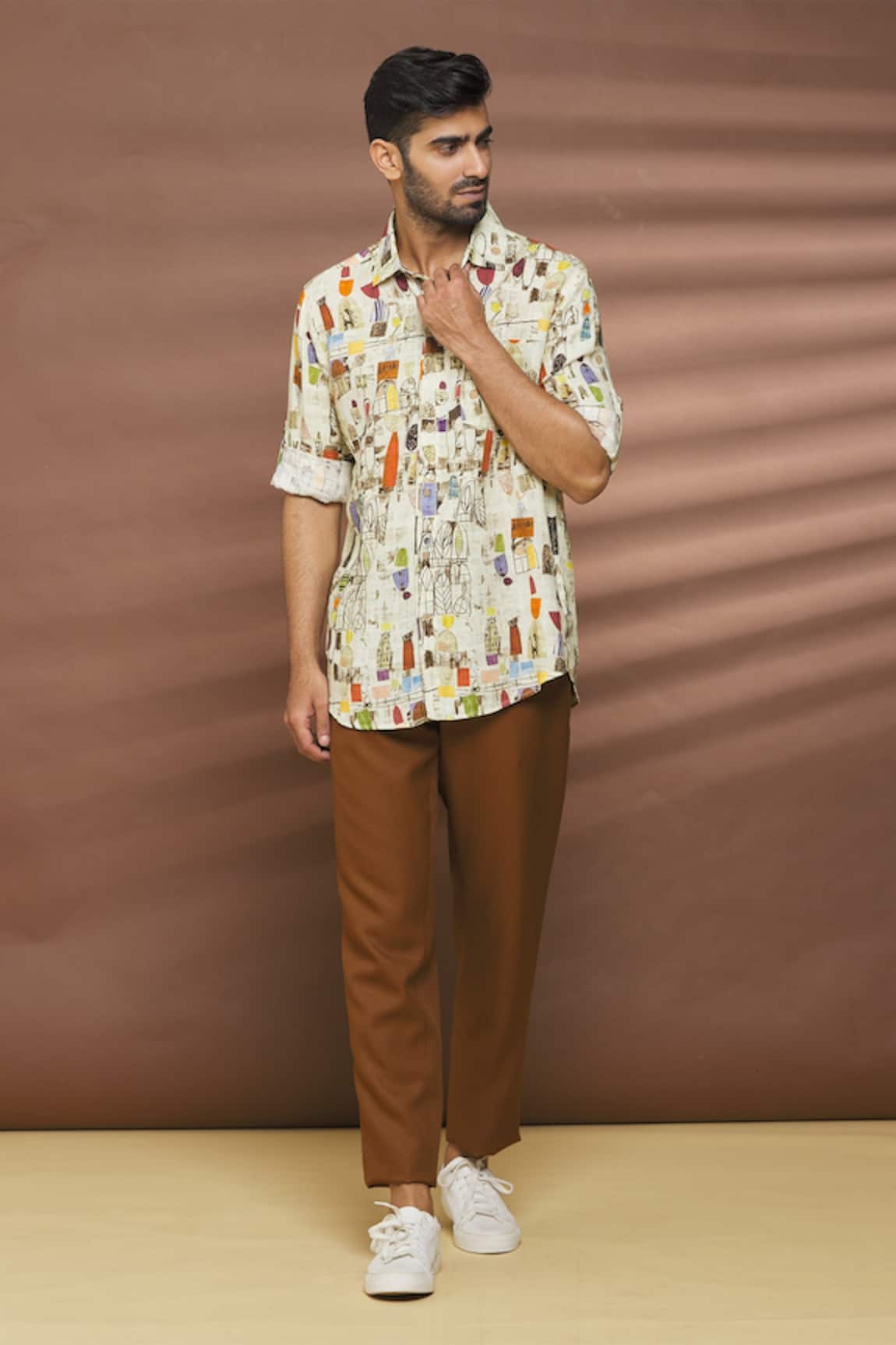 Linen Bloom Linen Pisa Print Shirt