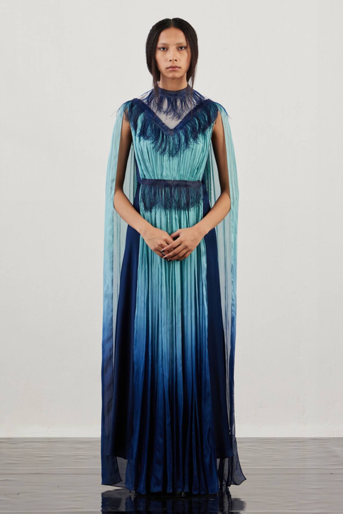 Akhl Glass Fringe Gathered Kaftan Dress 