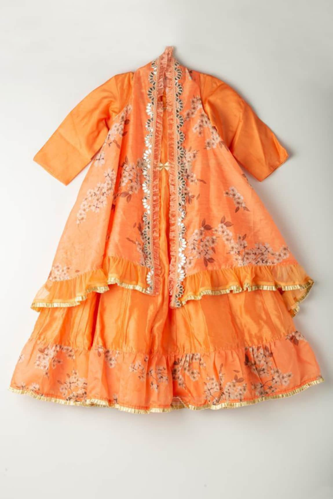 Shruti Jalan Half Sleeve Anarkali With Printed Cape